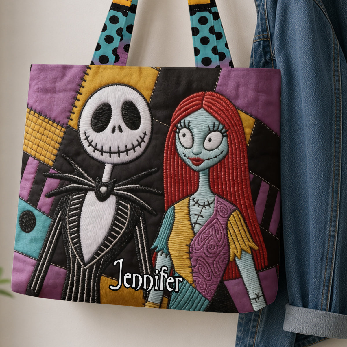Nightmare Couple - Personalized Nightmare Quilted Tote Bag