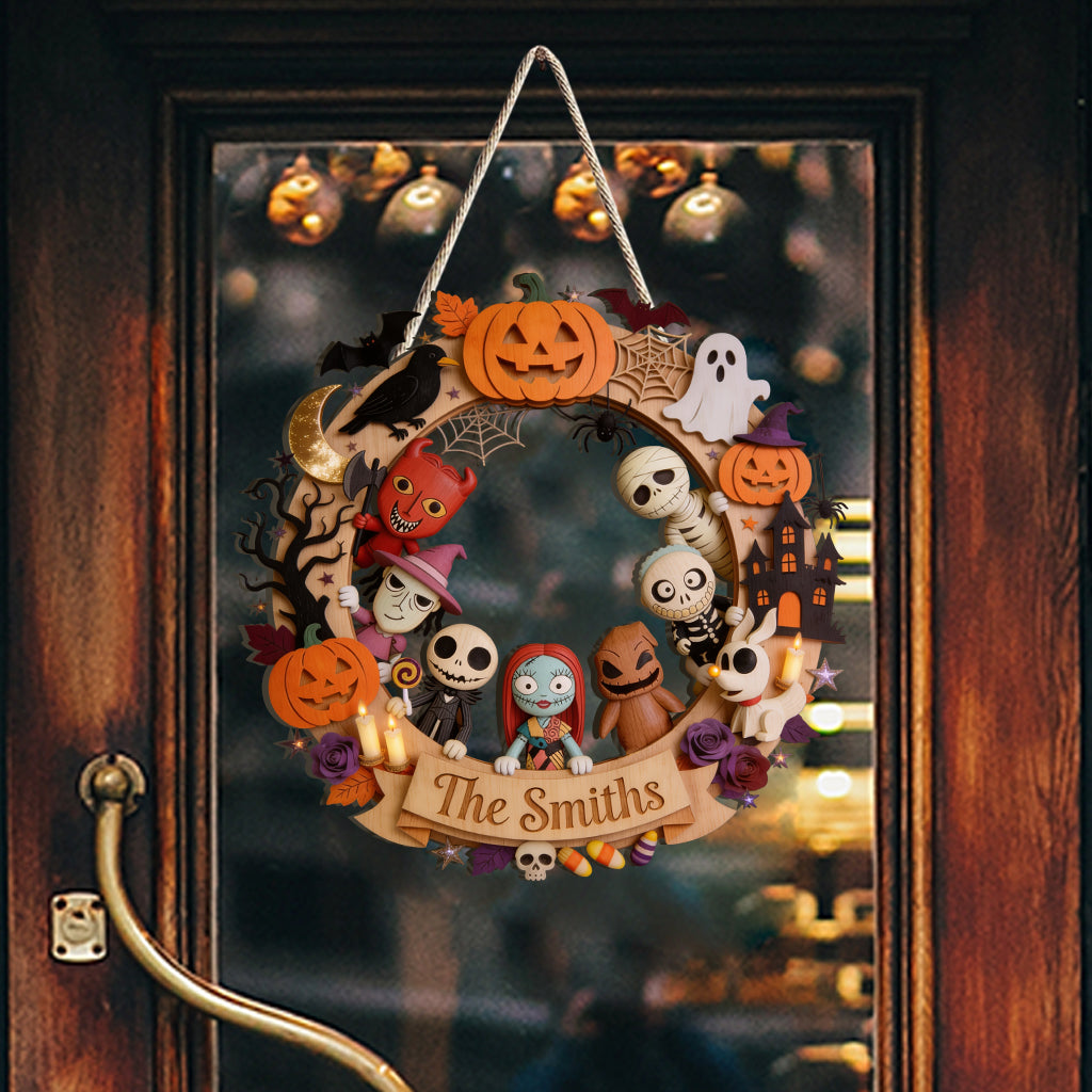 Happy Halloween - Personalized Nightmare Custom Shaped Wood Sign