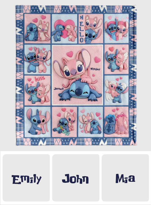 Cartoon Couple - Personalized Ohana Blanket
