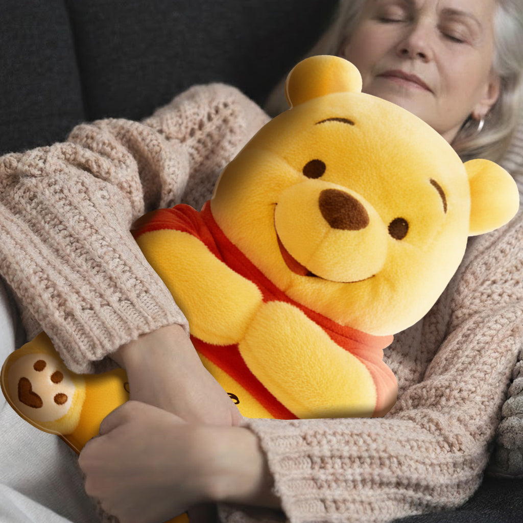 Thoughtful Gift For Girlfriend - Personalized Yellow Bear Hot Water Bottle With Cover