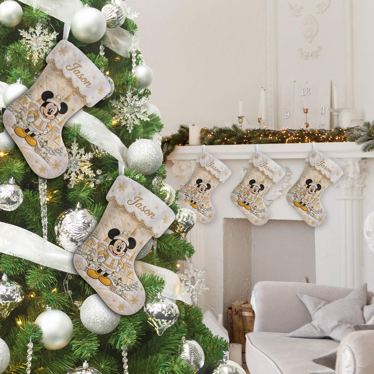 Magical Christmas - Personalized Mouse Shaped Christmas Stocking