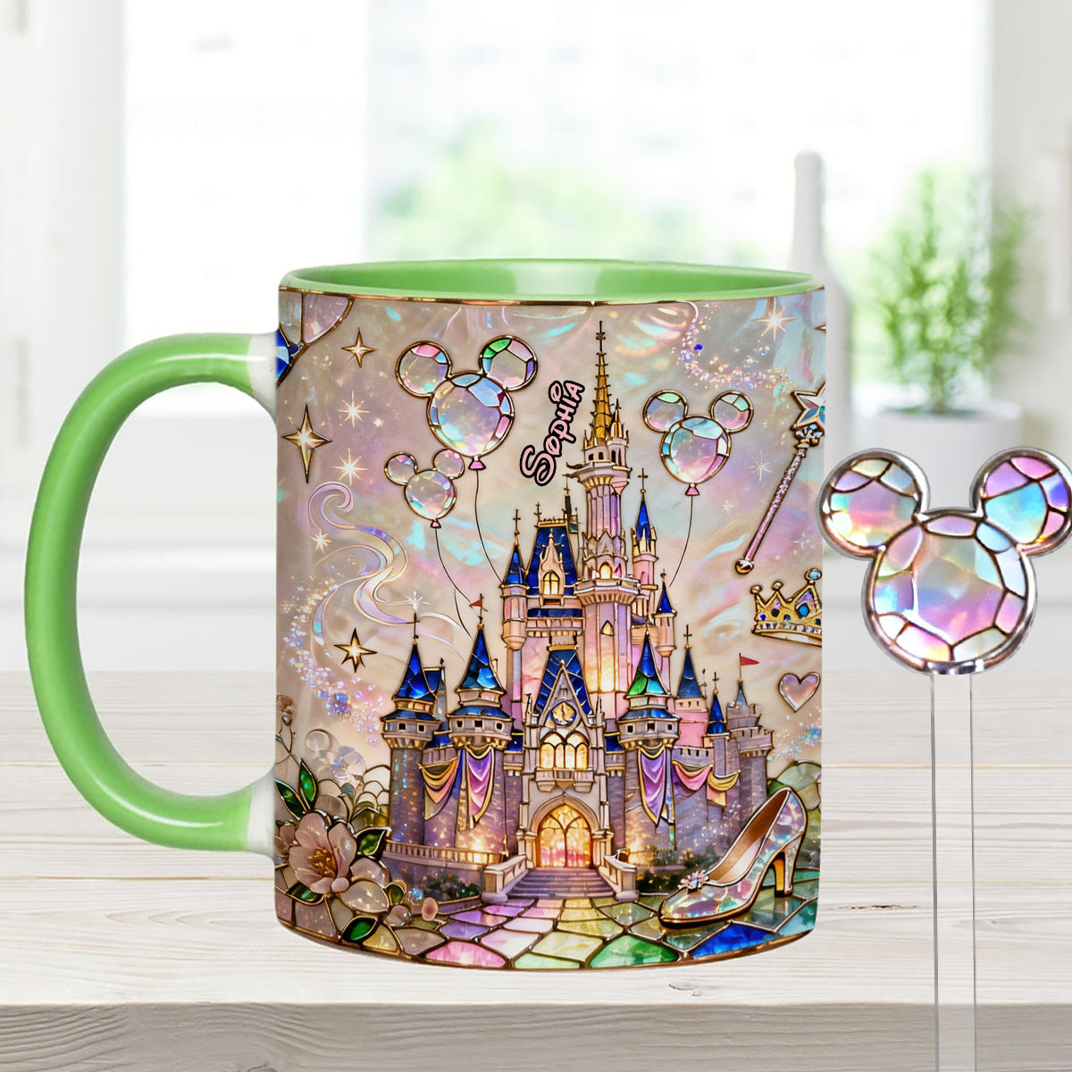 The Magical Castle - Personalized Mouse Set Accent Mug with Acrylic Stirrers