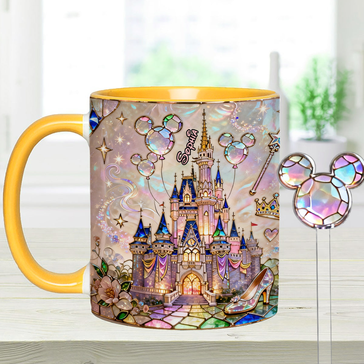 The Magical Castle - Personalized Mouse Set Accent Mug with Acrylic Stirrers