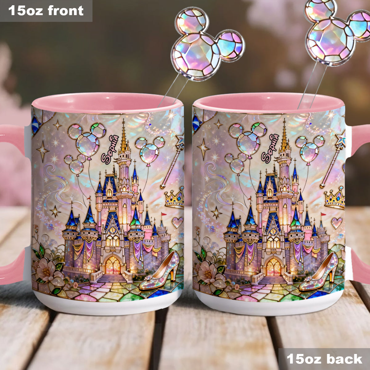 The Magical Castle - Personalized Mouse Set Accent Mug with Acrylic Stirrers