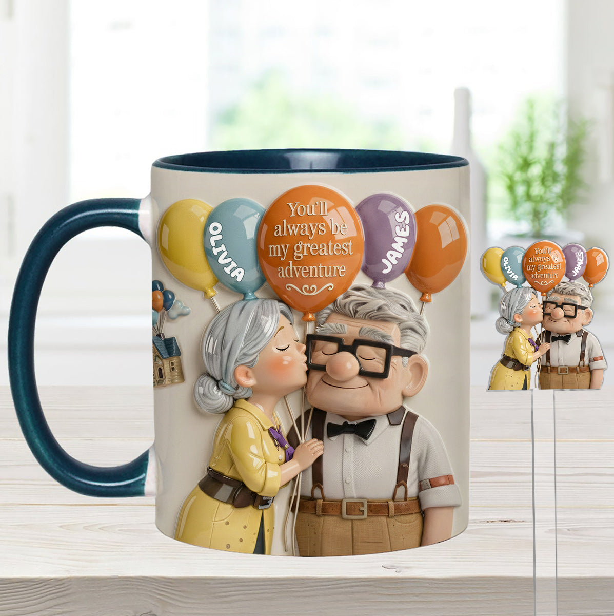 You'll Always Be My Greatest Adventure - Personalized Couple Up Set Accent Mug with Acrylic Stirrers