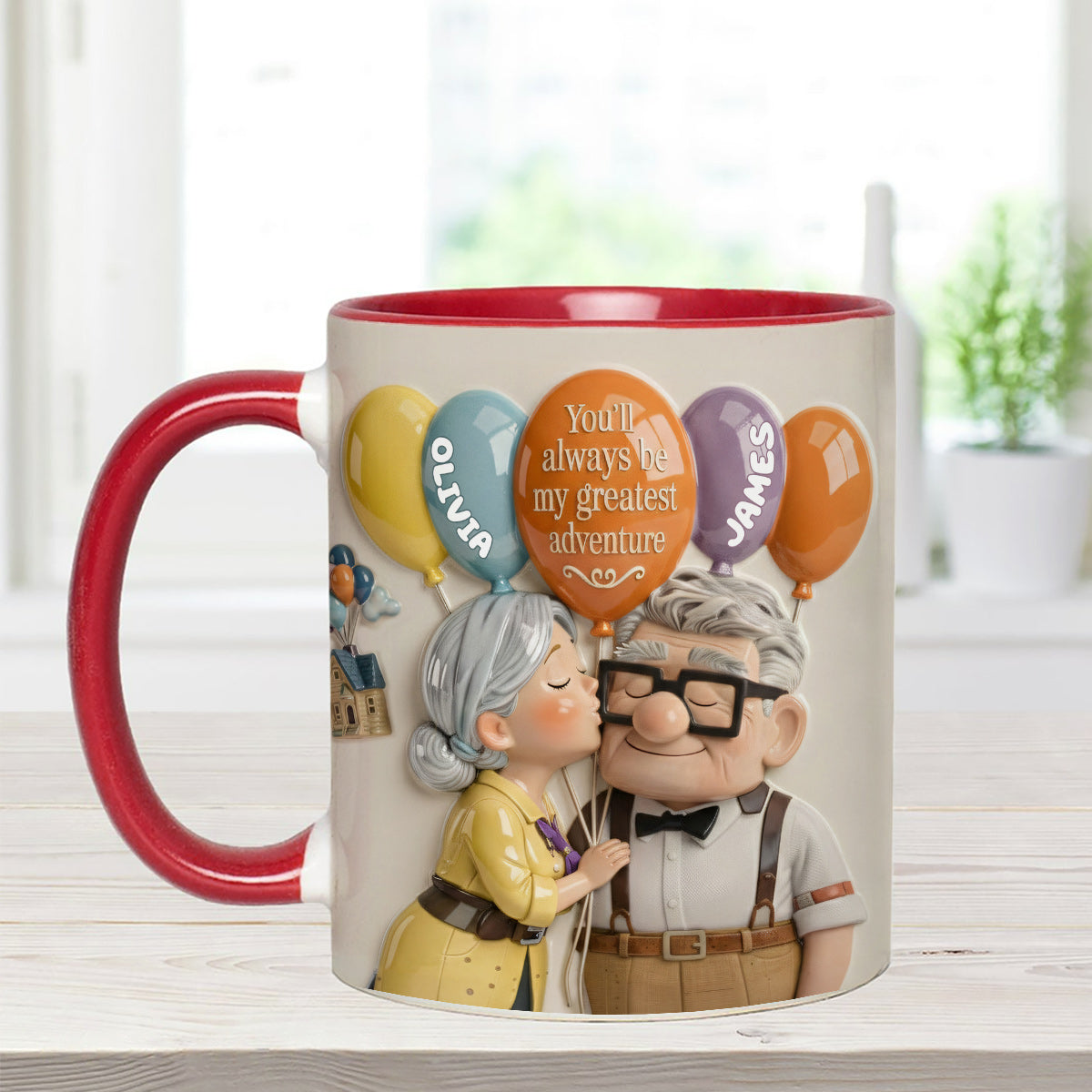 You'll Always Be My Greatest Adventure - Personalized Couple Up Set Accent Mug with Acrylic Stirrers