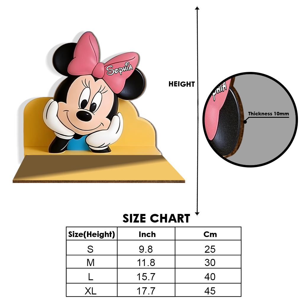 Cute Friends - Personalized Mouse Wooden Floating Shelf