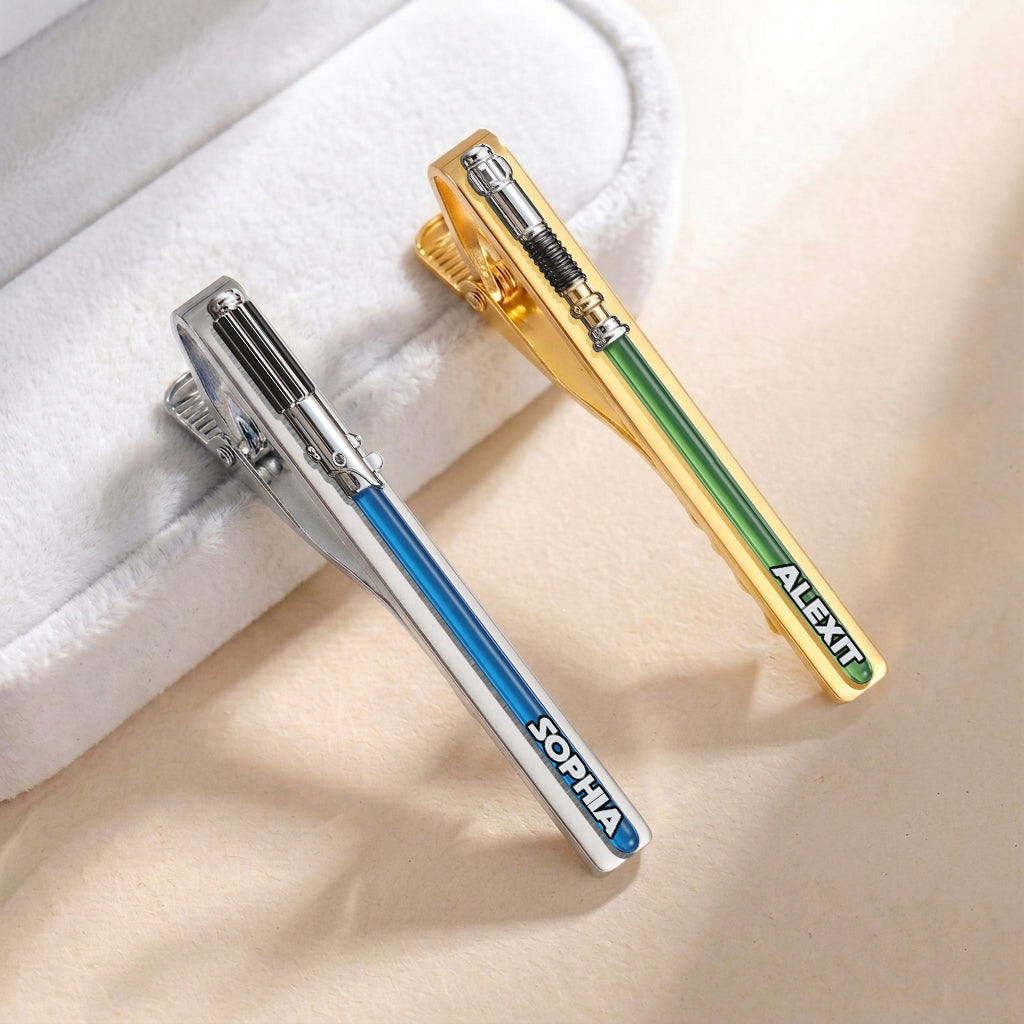 Best Dad Ever - Personalized The Force Tie Clip