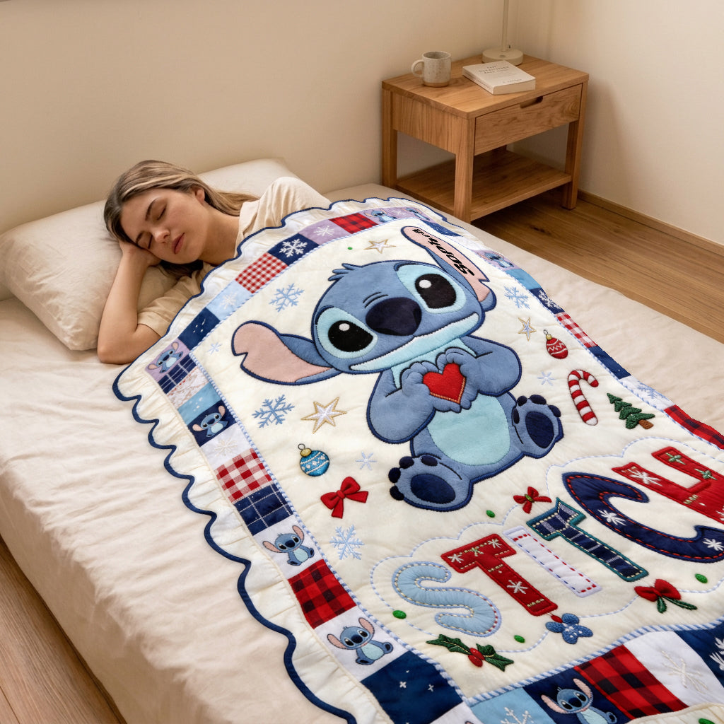 Merry Christmas - Personalized Ohana Shaped Fleece Blanket