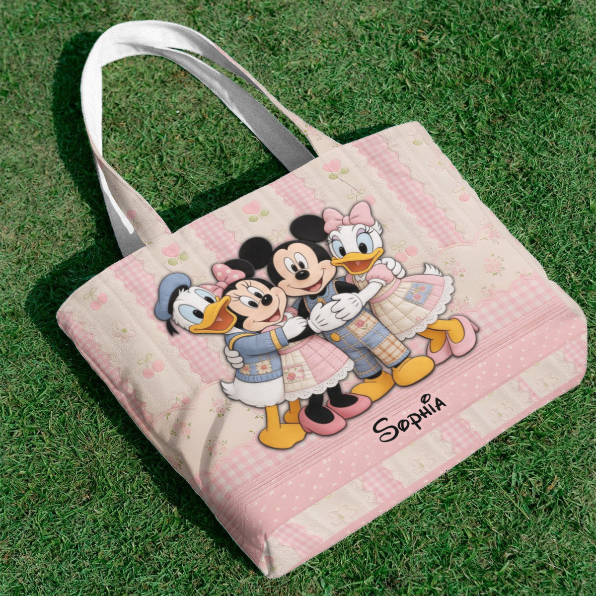 Cartoon Magical Mouse - Personalized Mouse Quilted Tote Bag