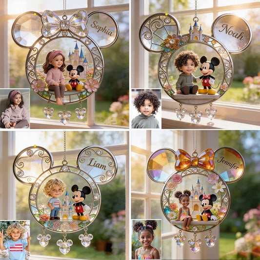Magical Moments - Personalized Mouse Window Hanging Suncatcher With Custom Charms