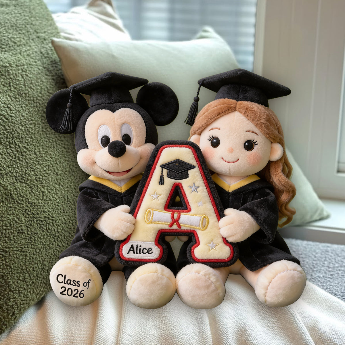 Any Photo Graduation Keepsake Pillow - Personalized Graduation Premium Faux Fur Pillow
