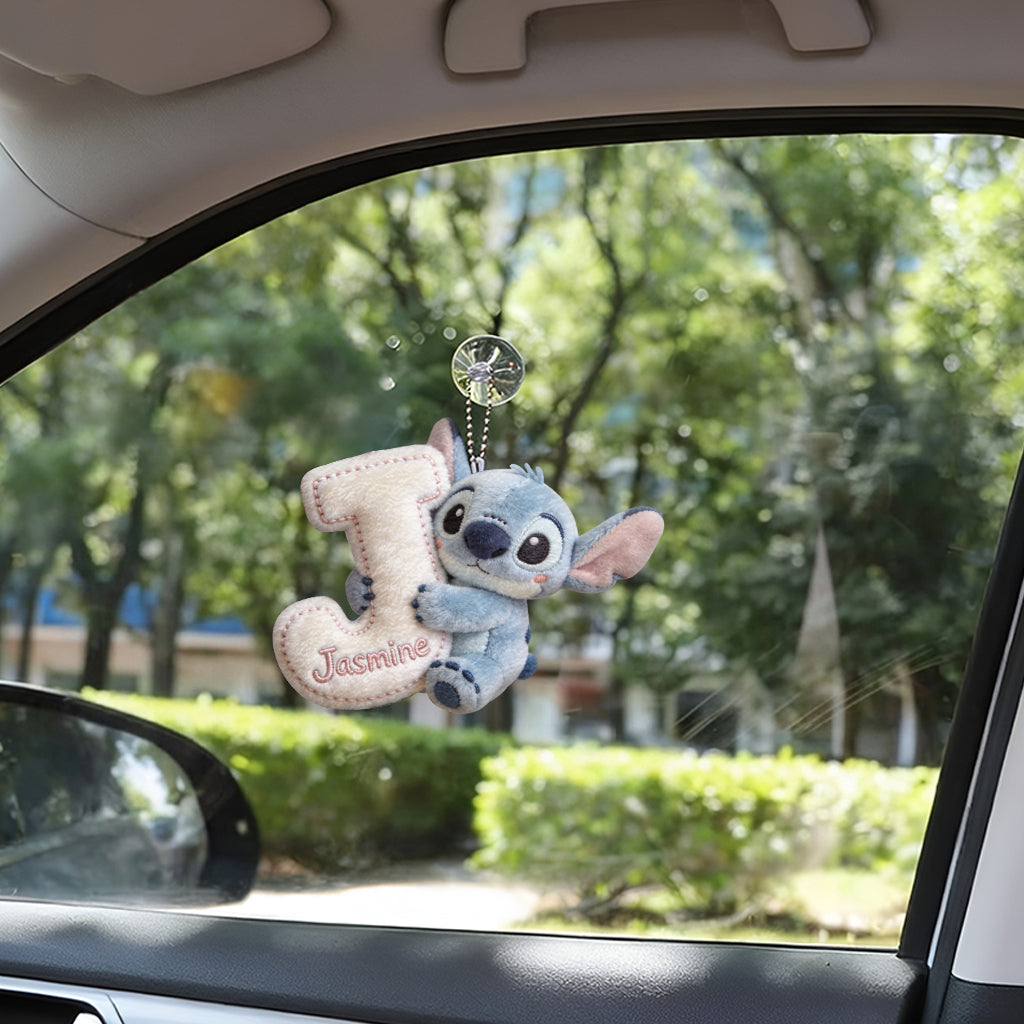Cute Initial Letter Summer Vibe - Personalized Ohana Plush Keychain