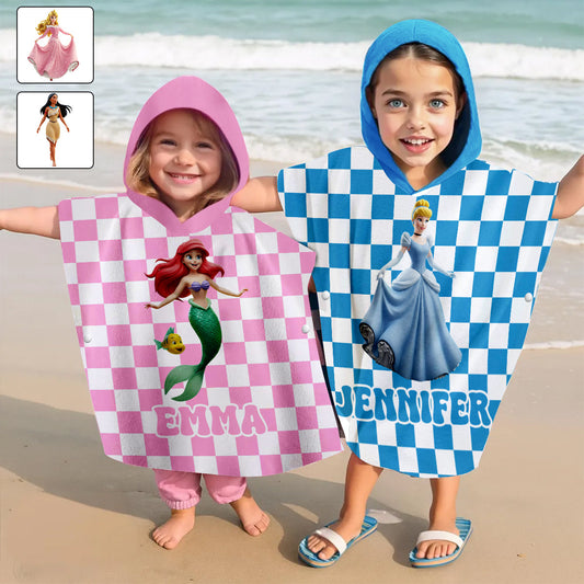 Magical Princess - Personalized Princess Kid Hooded Towel Poncho