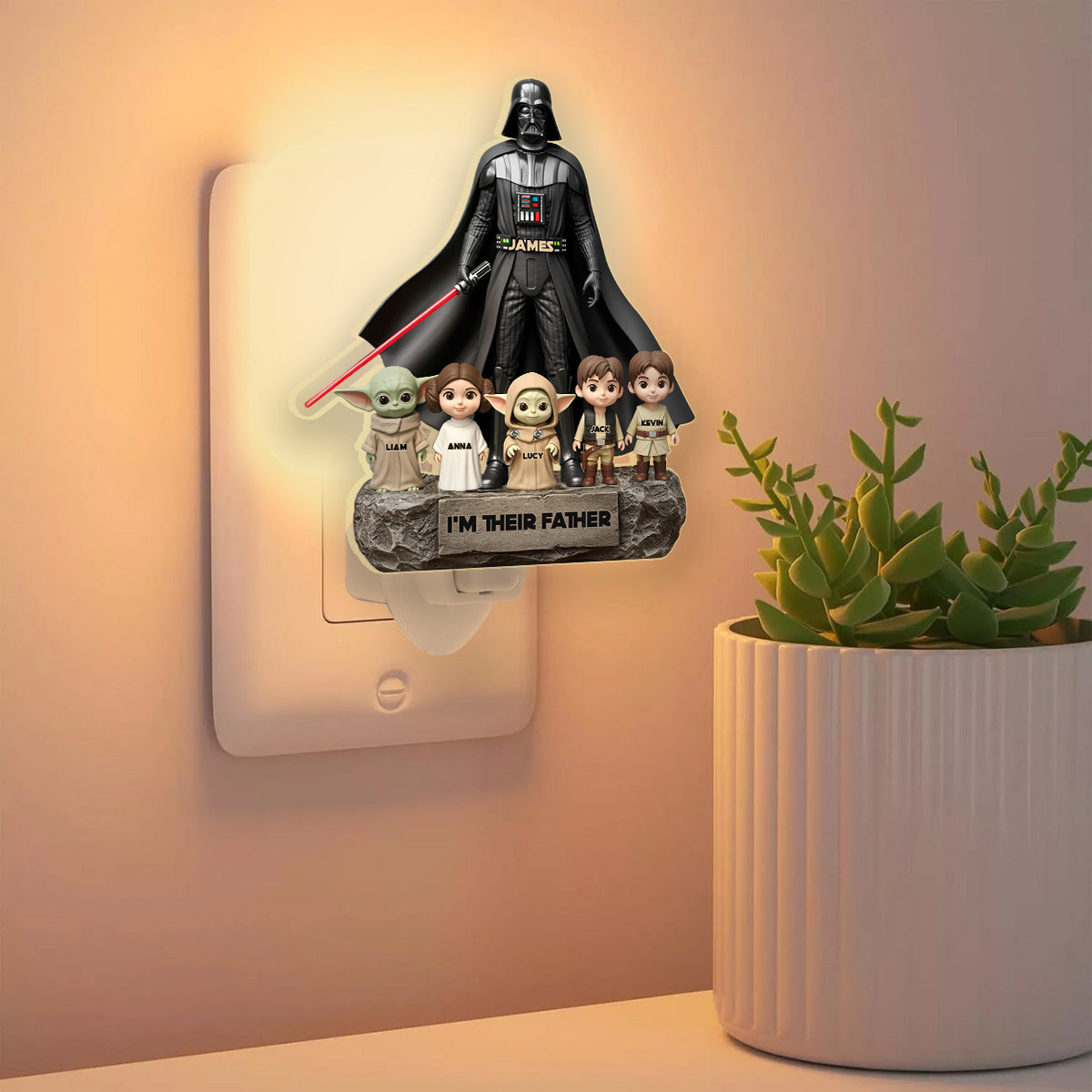 I Am Their Father - Personalized The Force Acrylic Plug-In Night Light
