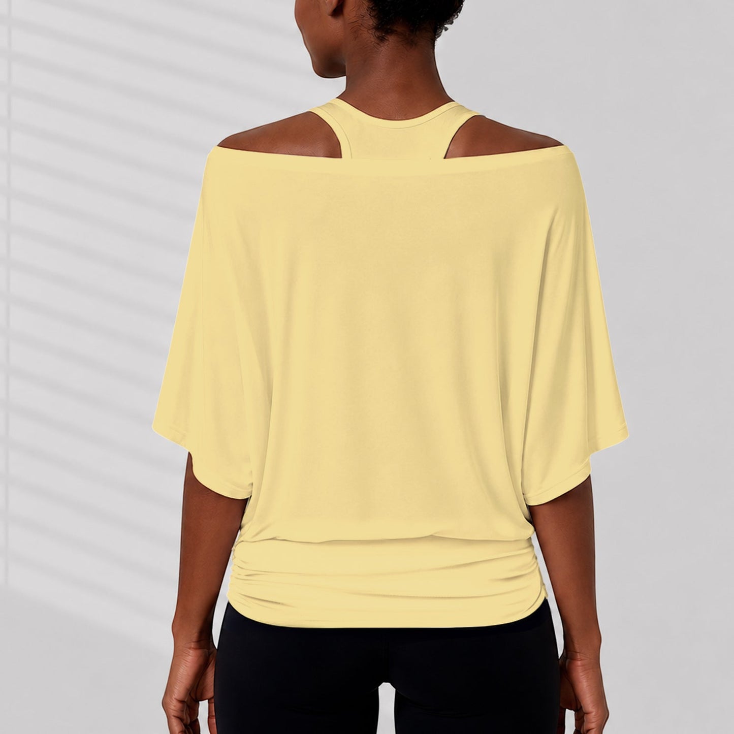Sweet Bear - Personalized Yellow Bear Off-Shoulder Top Set