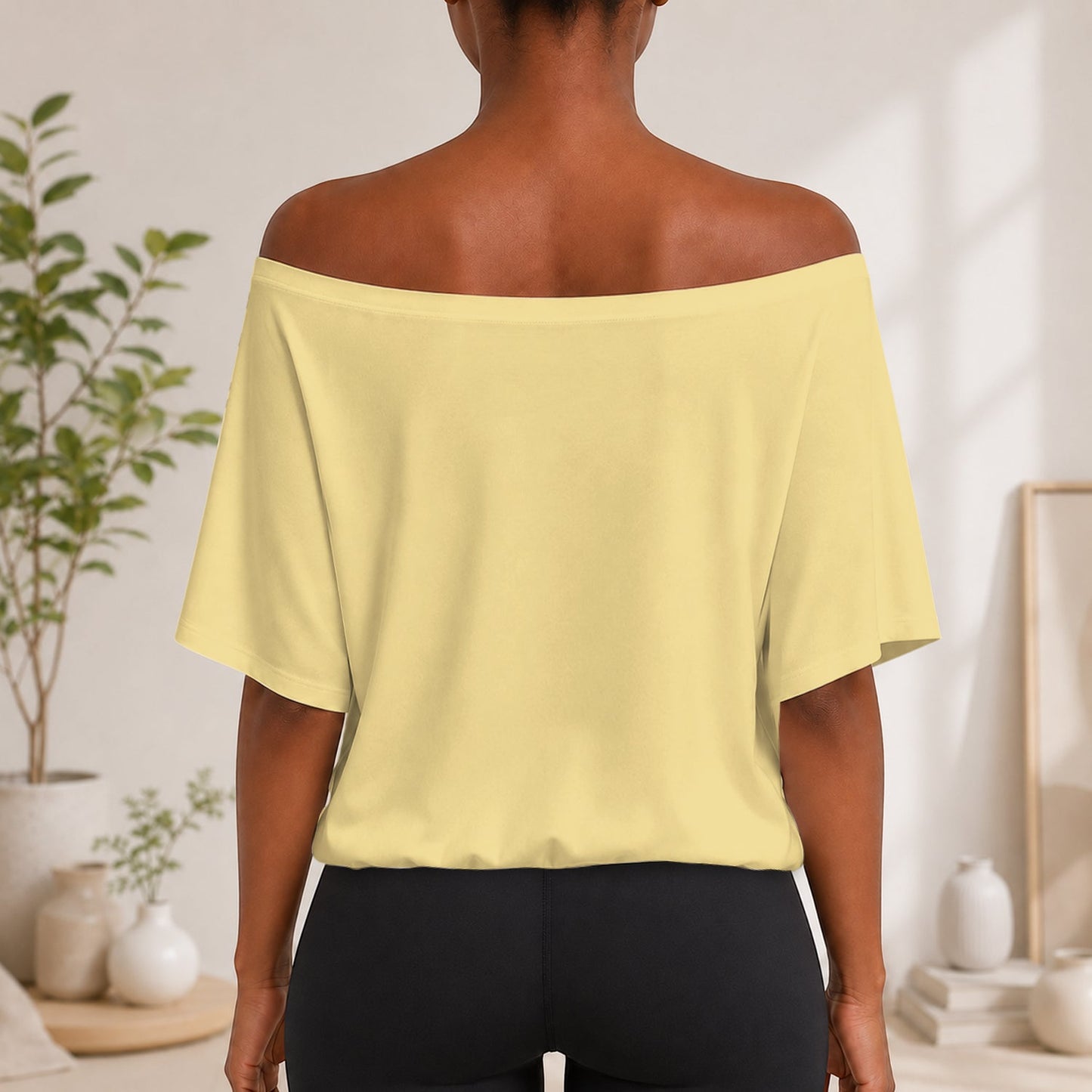 Sweet Bear - Personalized Yellow Bear Off-Shoulder Top Set