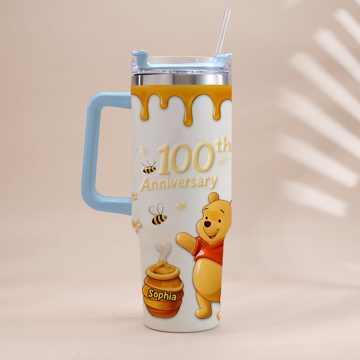Honey Bear 100th Anniversary - Personalized Mouse Tumbler With Handle