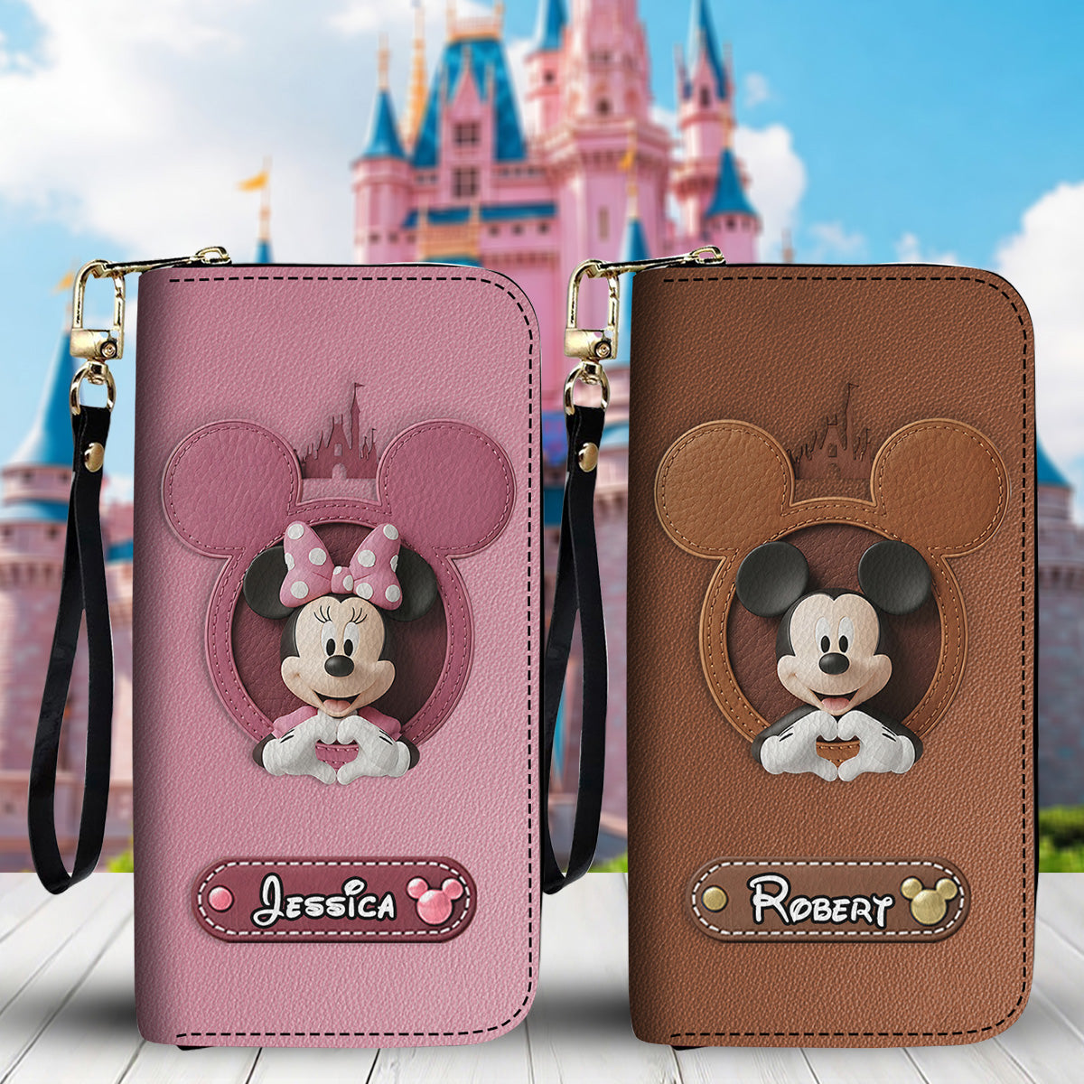 Magical Moments - Personalized Mouse Leather Long Wallet