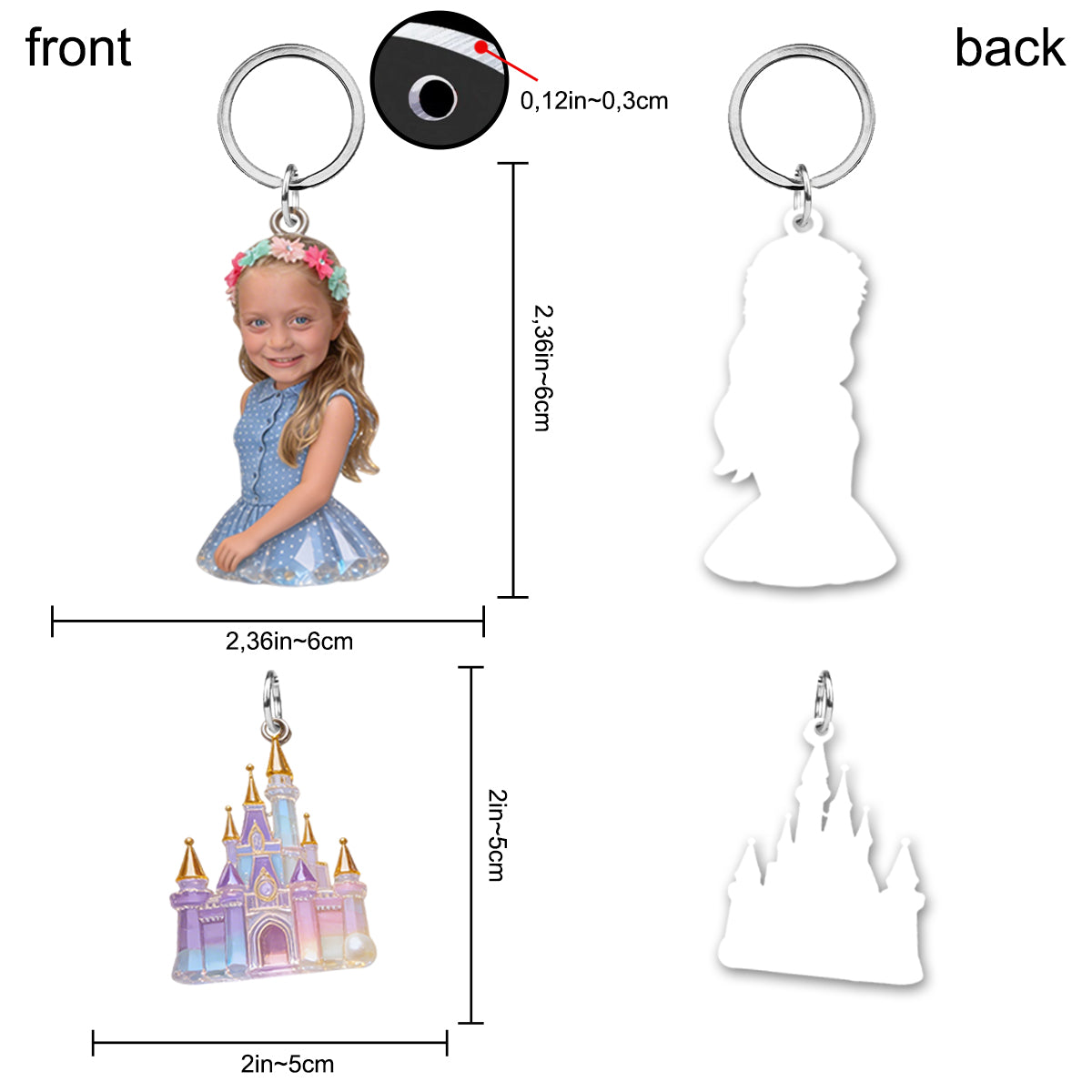 Magic Castle Alphabet Custom From Photo - Personalized Dream Trip Keychain With Charms