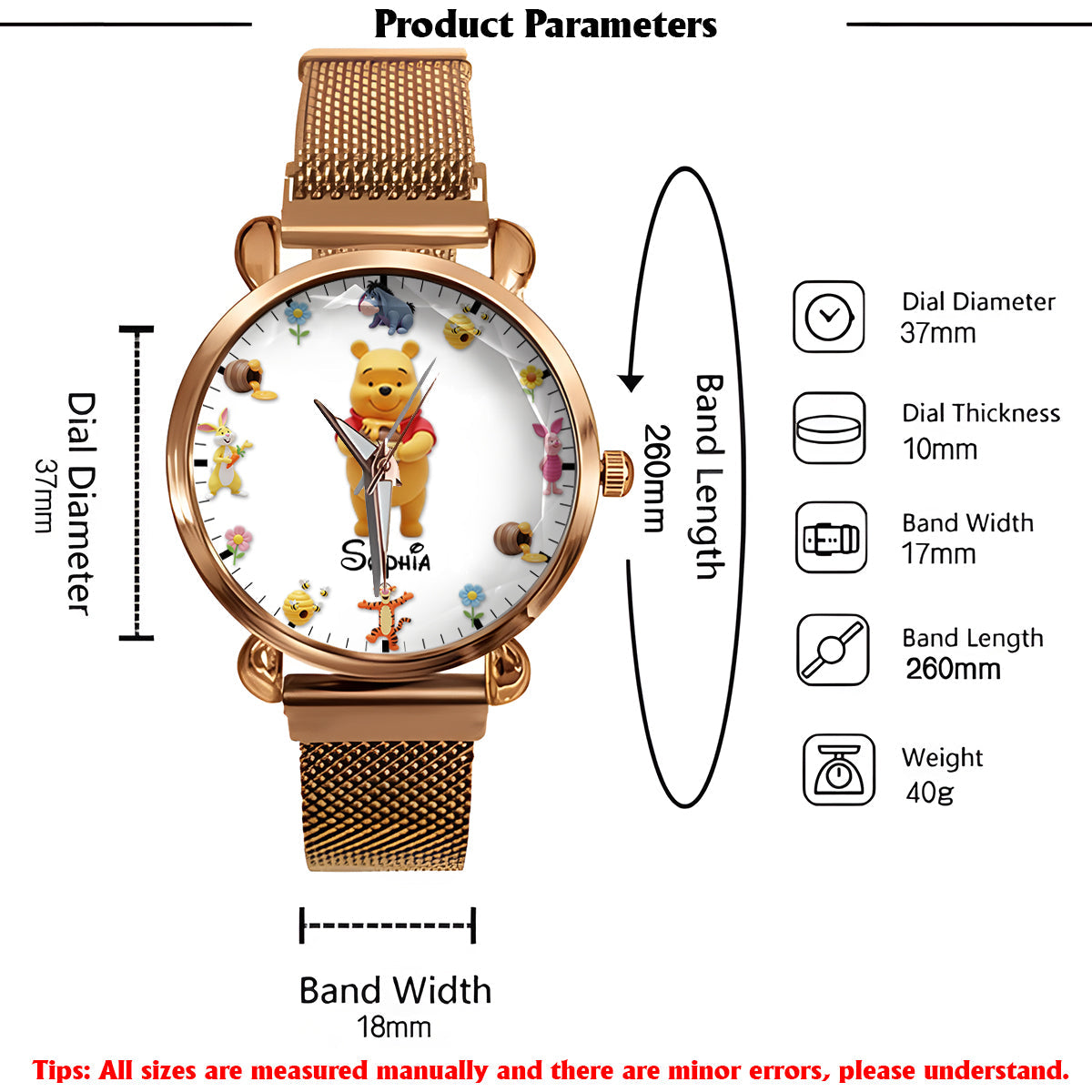 Lovely Honey Bear Pig Tiger - Personalized Mouse Women Hand Watch