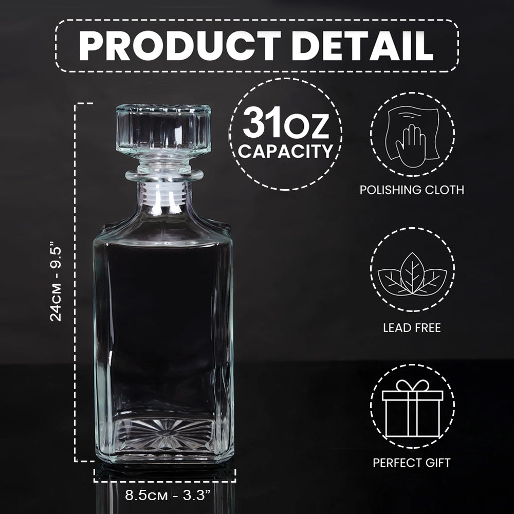 The Black Armored Commander Custom Name - Personalized The Force Whiskey Decanter Set