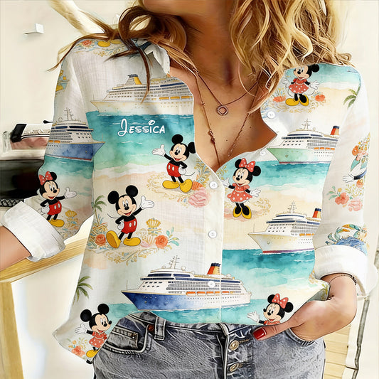 Summer Vibes - Personalized Mouse Button-Up Shirt