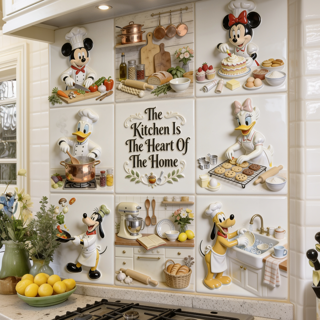 Mouse & Friends Oil-Proof Backsplash Decal - Personalized Cooking Wall Decal