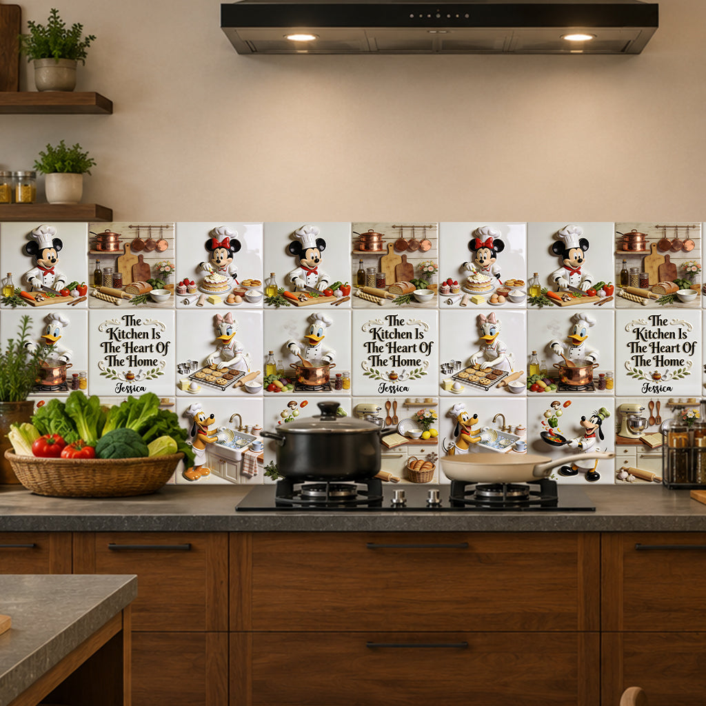 Mouse & Friends Oil-Proof Backsplash Decal - Personalized Cooking Wall Decal