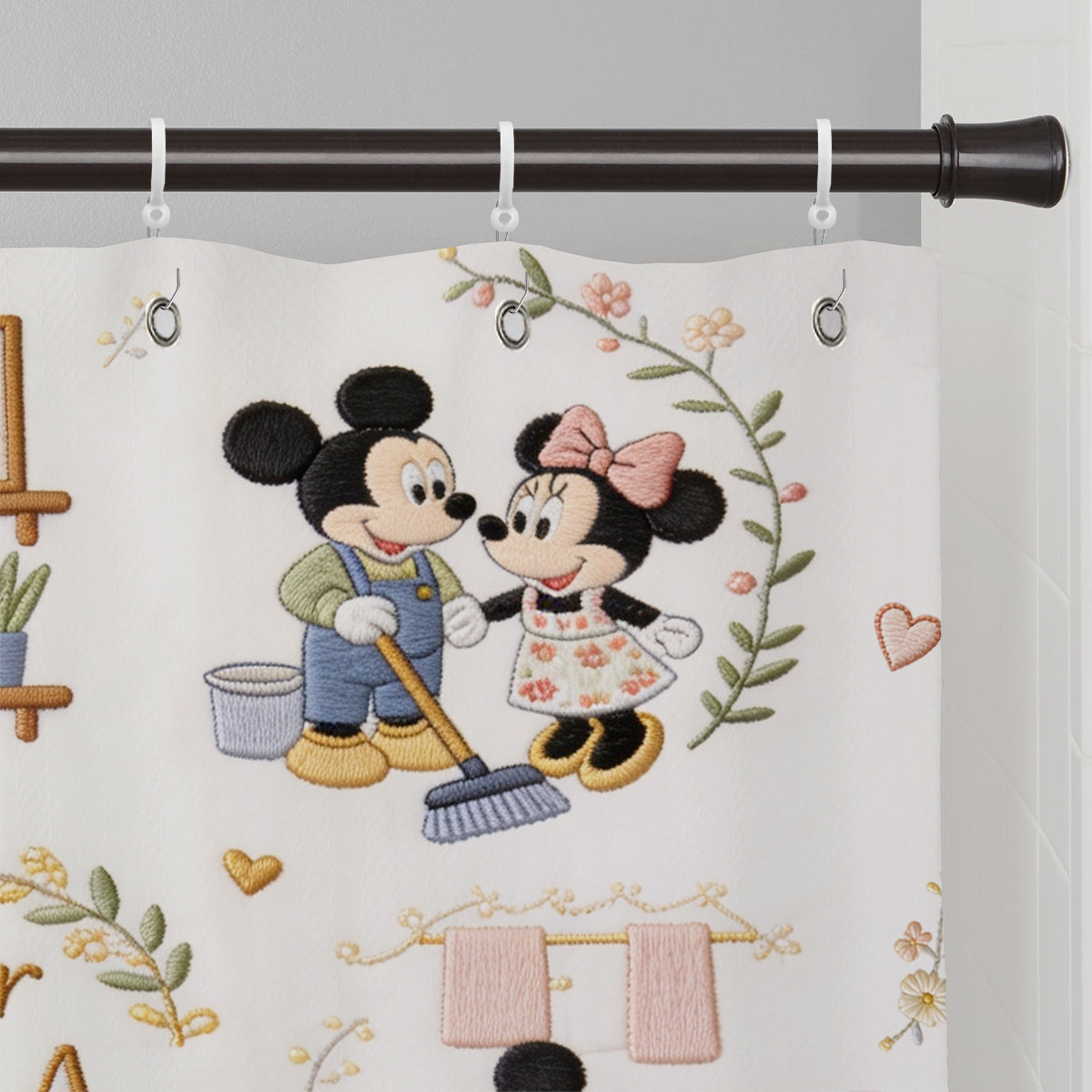 Together We Build A Happy Home - Personalized Mouse Blackout Window Curtain/ Drapes Set
