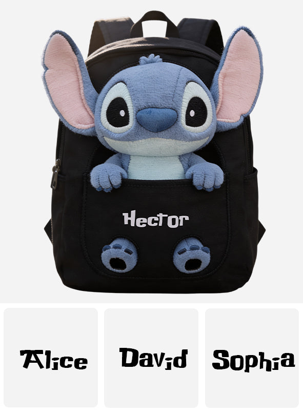 Blue Alien - Personalized Ohana Changeable Leather Patch Backpack