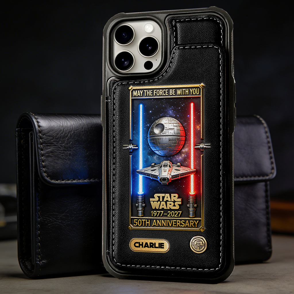 50th Anniversary - Personalized The Force Wallet Phone Case