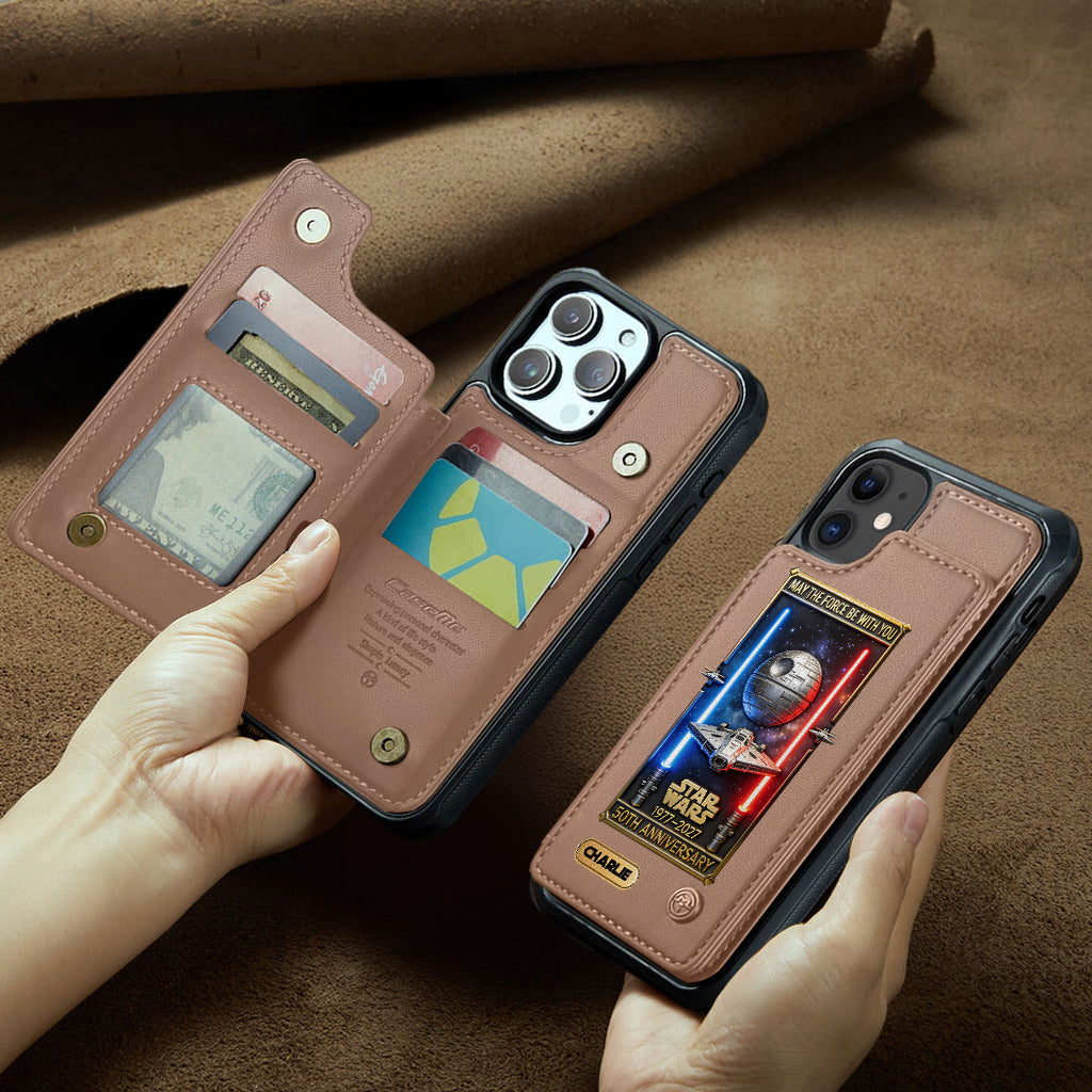 50th Anniversary - Personalized The Force Wallet Phone Case