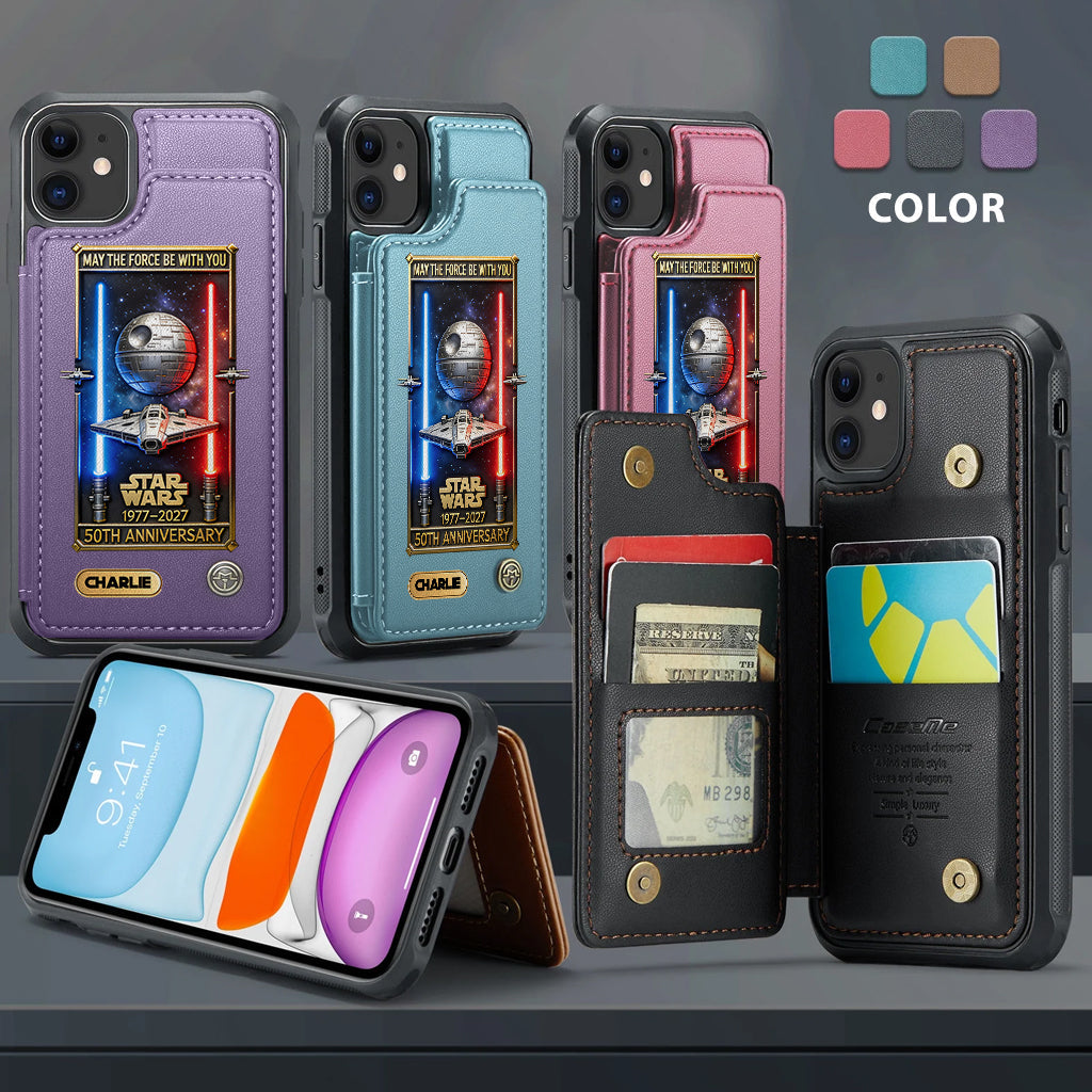 50th Anniversary - Personalized The Force Wallet Phone Case