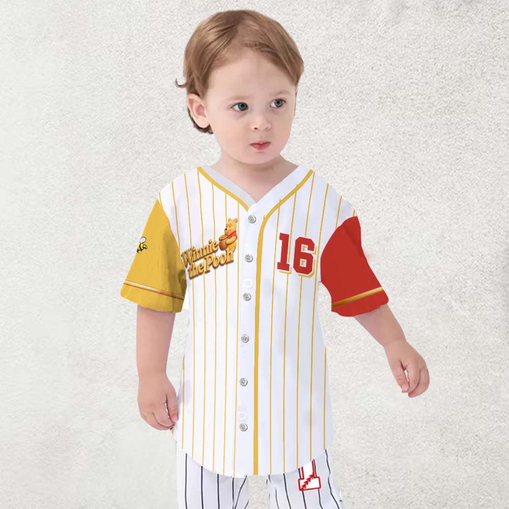 Bear Friends - Personalized Yellow Bear Baseball Jersey