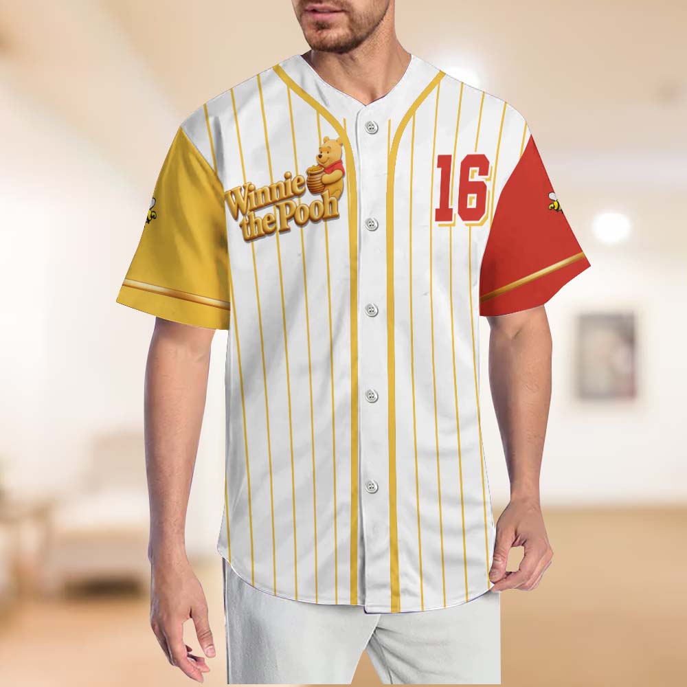 Bear Friends - Personalized Yellow Bear Baseball Jersey