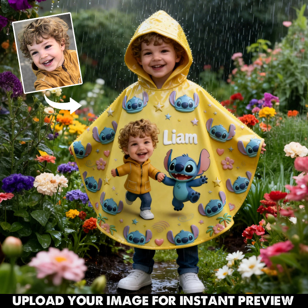 Custom Any Photo - Personalized Ohana Rain Poncho Coat