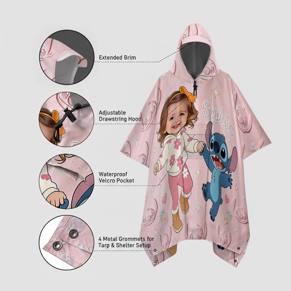 Custom Any Photo - Personalized Ohana Rain Poncho Coat