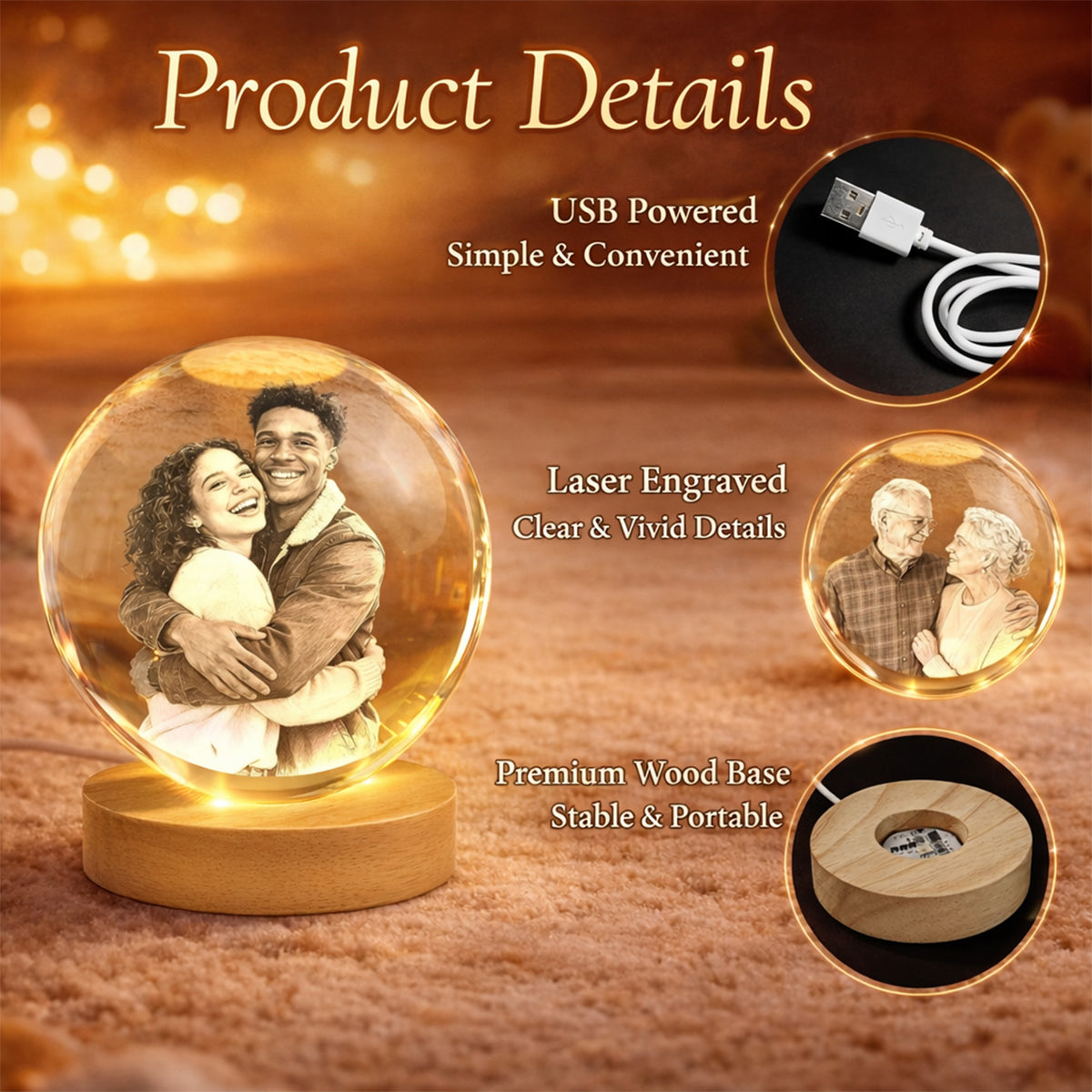 You Will Always Be My Greatest Adventure - Personalized Up Movie Couple Crystal Ball Night Light