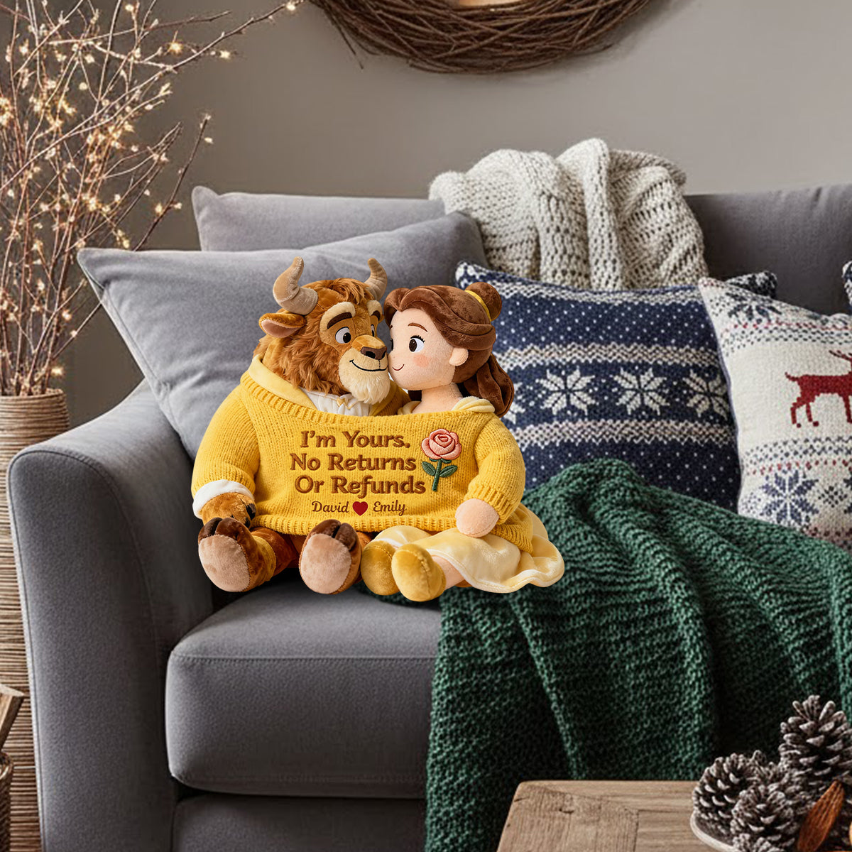 I'm Yours - Personalized Mouse Faux Fur Shaped Pillow