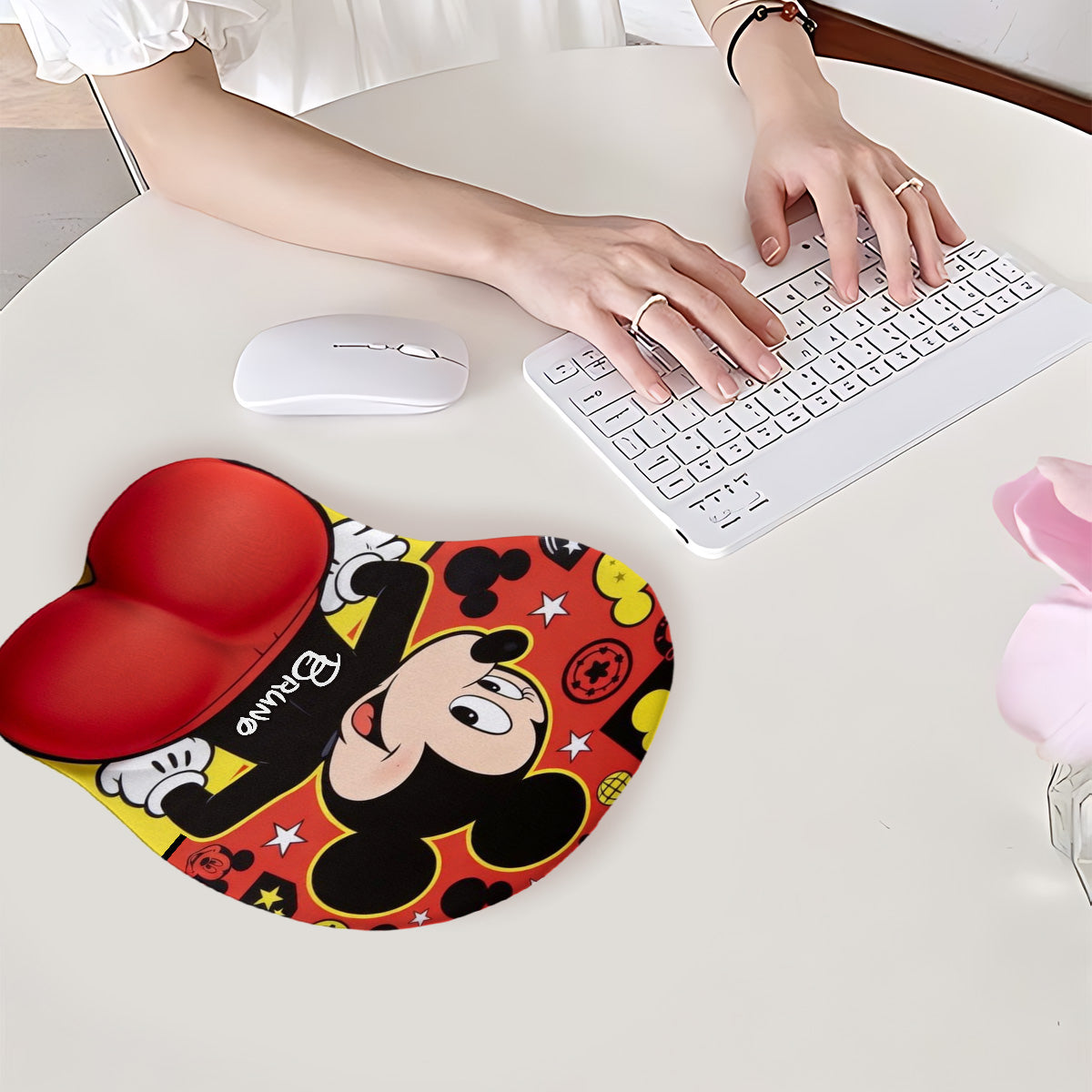 Cartoon Mouse Lover, Funny Gift for Co-workers - Personalized Mouse 3D Mouse Pad