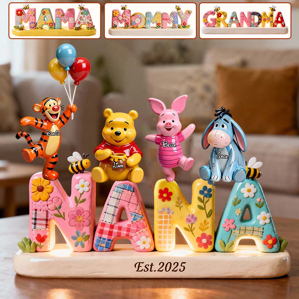 Mama Bear - Personalized Yellow Bear Custom Shaped Acrylic Plaque