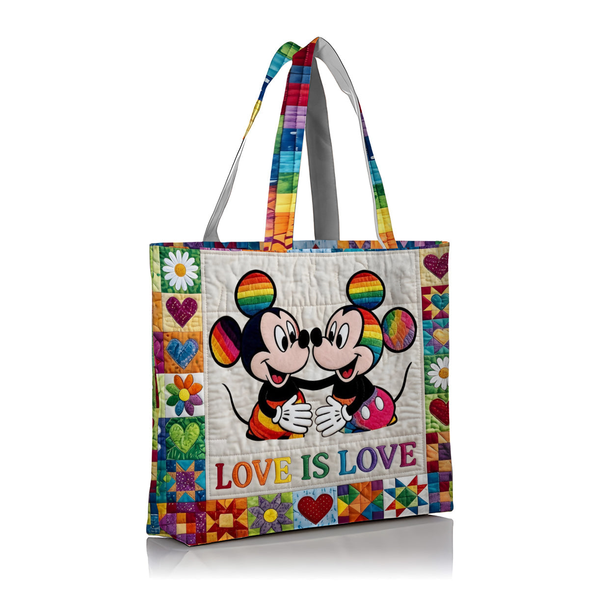 LGBT Pride, Cartoon Mouse - Personalized LGBT Support Quilted Tote Bag
