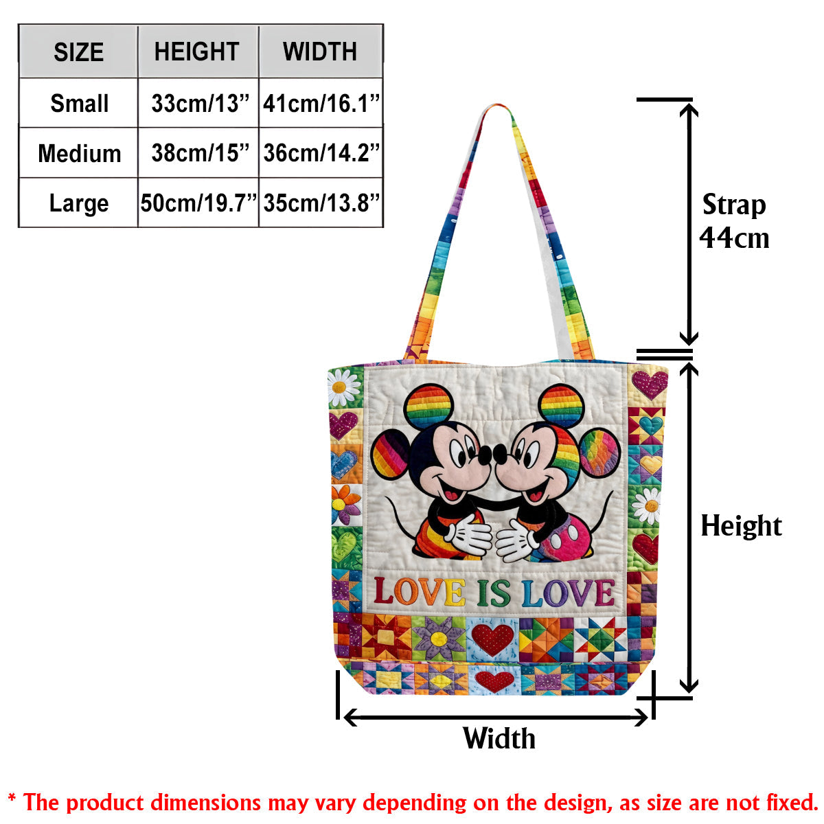 LGBT Pride, Cartoon Mouse - Personalized LGBT Support Quilted Tote Bag