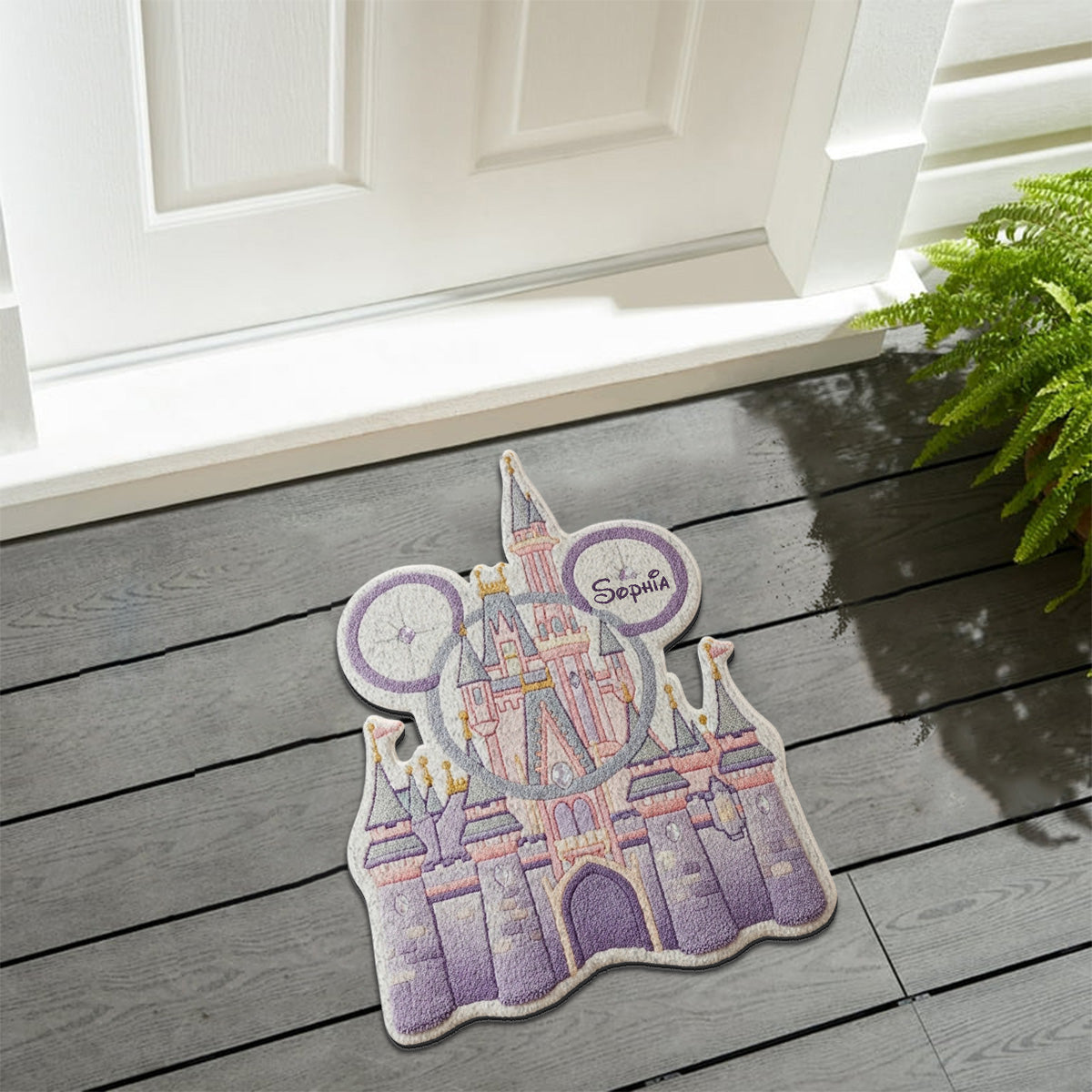 Magical Castle - Personalized Mouse Shaped Doormat/ Rug