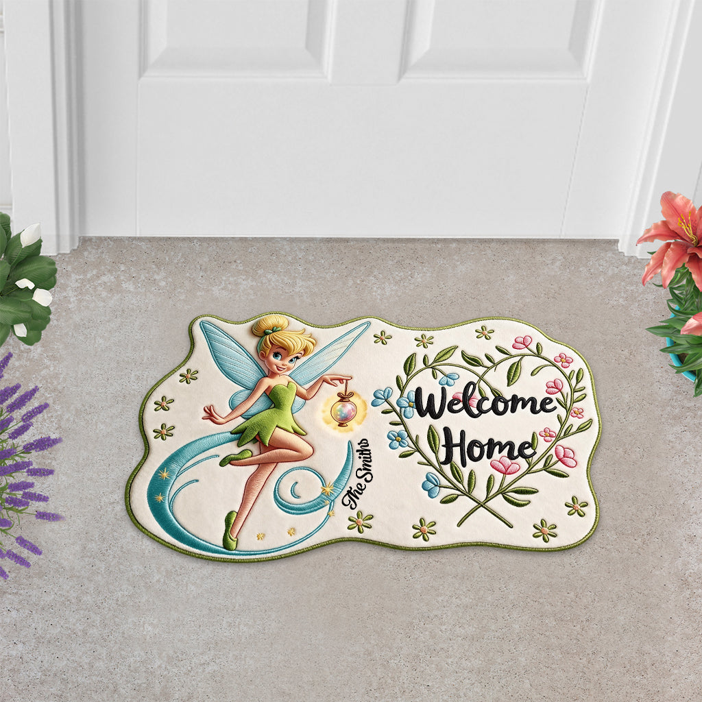 Pixie Dust - Personalized Flying Fairy Shaped Doormat/ Rug