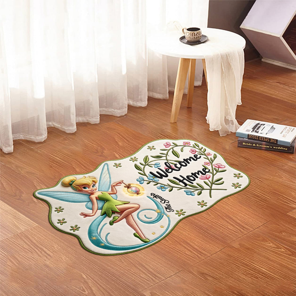 Pixie Dust - Personalized Flying Fairy Shaped Doormat/ Rug