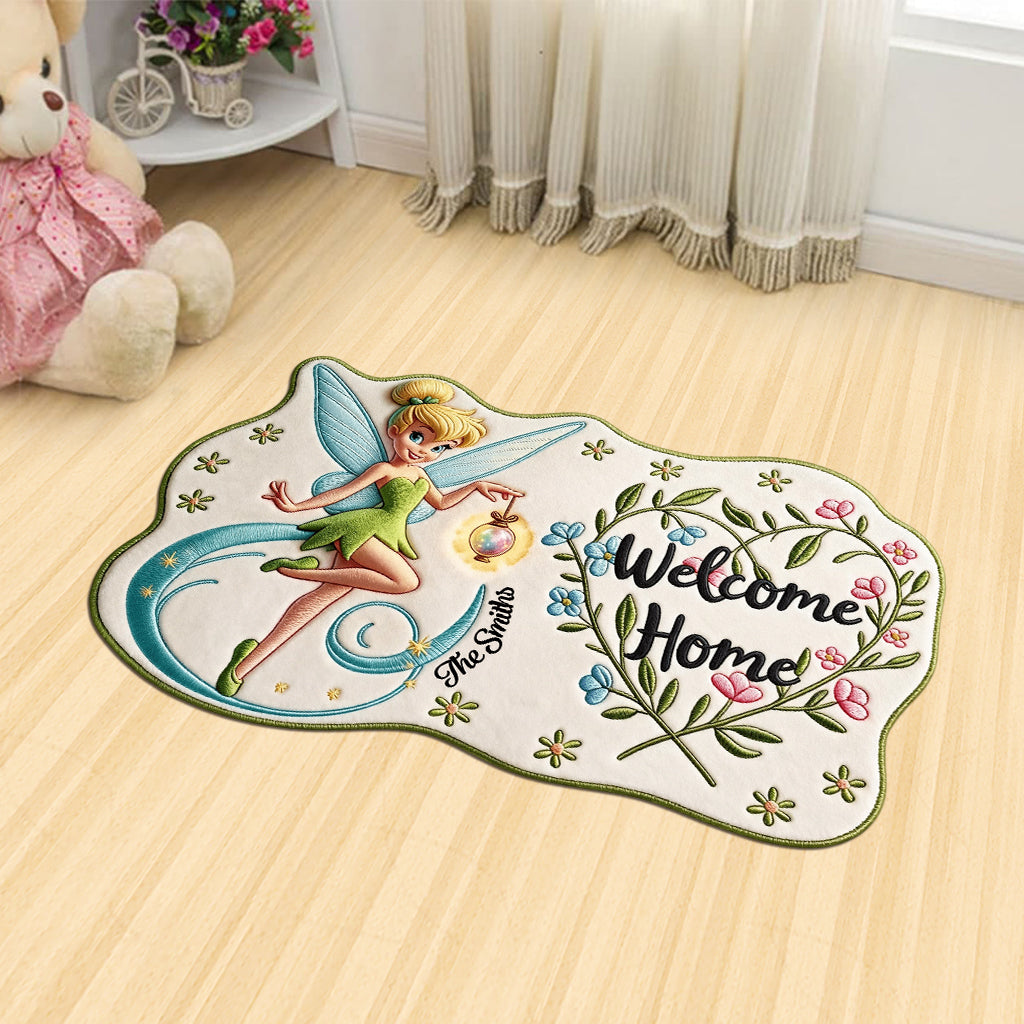 Pixie Dust - Personalized Flying Fairy Shaped Doormat/ Rug