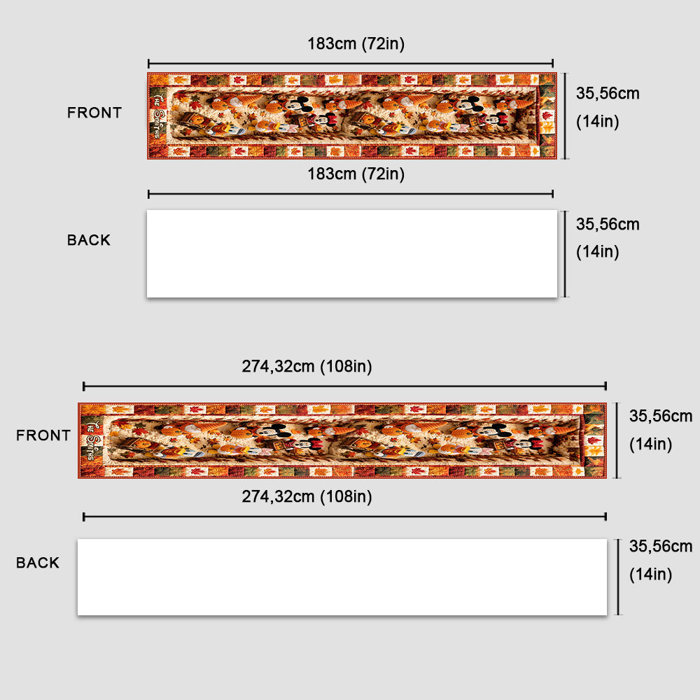 Autumn Vibes, Cartoon Mouse Fans Gift - Personalized Mouse Table Runner