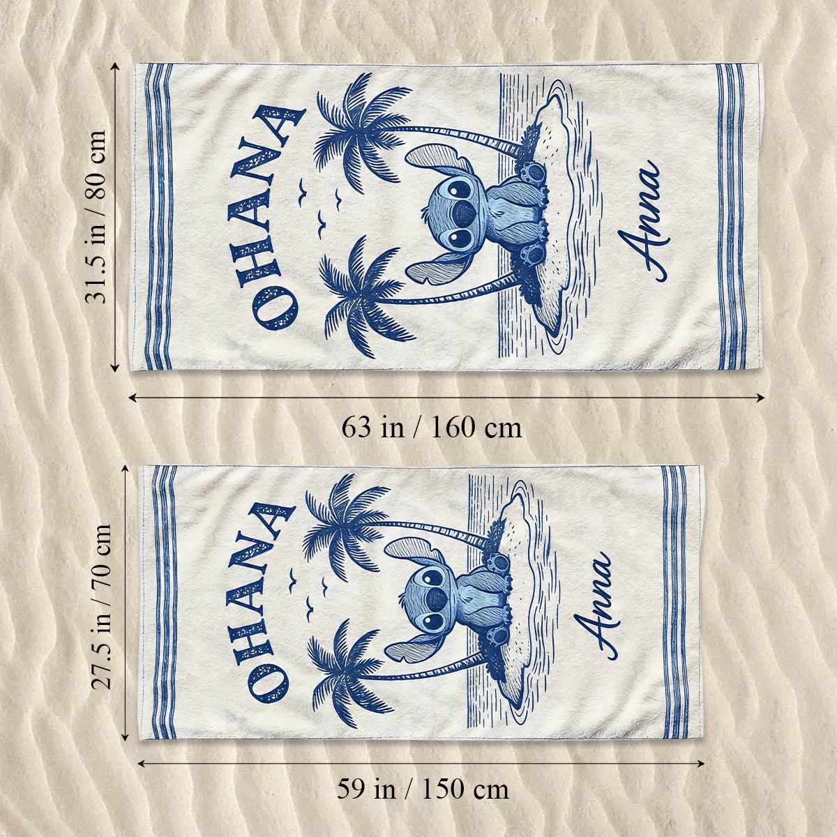 Ohana - Personalized Ohana Quick-dry Beach Towel/ Bath Towel